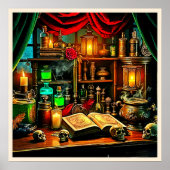 Hexenaltar Mystischer Nachtbrau-Design Poster (Vorne)