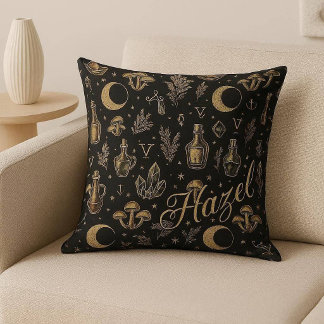 Hexenapotheke Vintage Alchemist Paradise Schwarz Kissen
