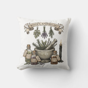 Hexenapotheke Vintage-Kräutermörser Küchenutensil Kissen