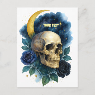 Hexenästhetik Gothic Floral Halloween Gruselig Postkarte