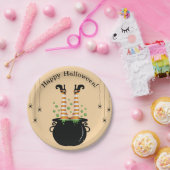 Hexenbeine, die aus einem Kessel kleben Pappteller (Party)