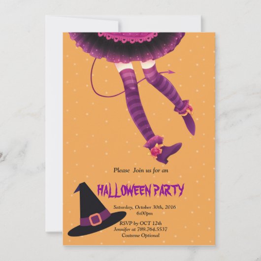 Hexenbeine Halloween Einladung (Vorderseite)