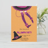 Hexenbeine Halloween Einladung (Stehend Vorderseite)