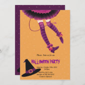 Hexenbeine Halloween Einladung (Vorne/Hinten)