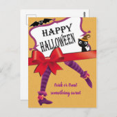 Hexenbeine Halloween Postkarte (Vorne/Hinten)