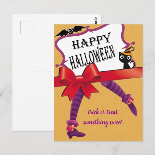 Hexenbeine Halloween Postkarte (Vorne/Hinten)