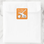 Hexenbesen Halloween Quadratischer Aufkleber (Tasche)