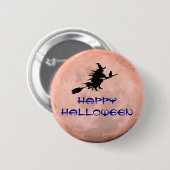 Hexenbesen Hexenmond Hexen Pin Button (Vorne & Hinten)