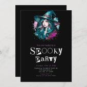 Hexenbogen Modernes Minimalistisches Halloween Einladung (Vorne/Hinten)