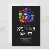 Hexenbogen Modernes Minimalistisches Halloween-Par Einladung (Vorderseite)