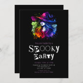 Hexenbogen Modernes Minimalistisches Halloween-Par Einladung (Vorne/Hinten)