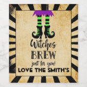 Hexenbrät halloween Weinflasche Weinetikett (Einzelnes Label)