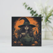 🔮 🍹 "Hexenbrauen & Crew" 🍹 🔮 Einladung (Stehend Vorderseite)