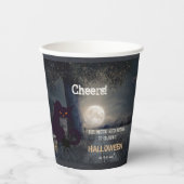Hexenbrauen Halloween-Schwarze Katze Pappbecher (Vorderseite)