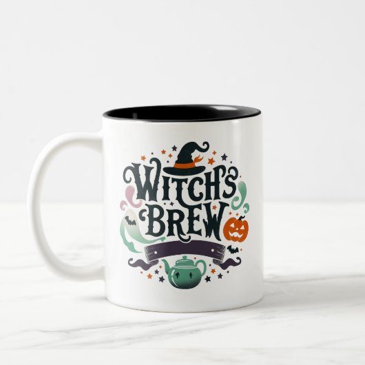 Hexenbrauen- Halloween Zweifarbige Tasse (Links)