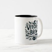 Hexenbrauen- Halloween Zweifarbige Tasse (VorderseiteRechts)
