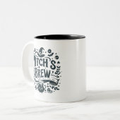 Hexenbrauen- Halloween Zweifarbige Tasse (Vorderseite Links)