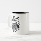 Hexenbrauen- Halloween Zweifarbige Tasse (Vorderseite Links)