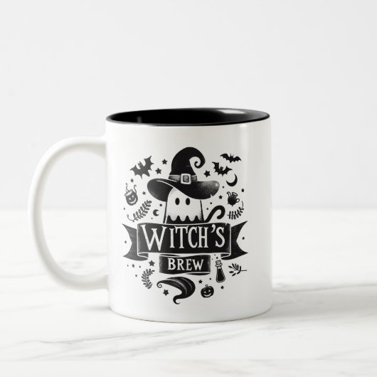 Hexenbrauen- Halloween Zweifarbige Tasse (Links)