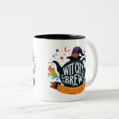 Hexenbrauen- Halloween Zweifarbige Tasse (VorderseiteRechts)
