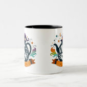 Hexenbrauen- Halloween Zweifarbige Tasse (Mittel)