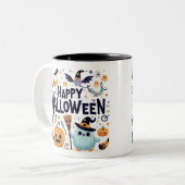 Hexenbrauen- Halloween Zweifarbige Tasse (Vorderseite Links)