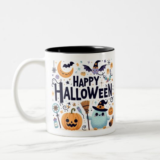 Hexenbrauen- Halloween Zweifarbige Tasse (Links)