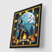 Hexenbrauen im Mondgestein Halloween-Wald Quadratische Wanduhr (Winkel)