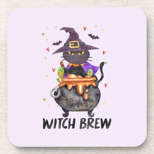 Hexenbrauen - Katzentrage Getränkeuntersetzer (Vorderseite)