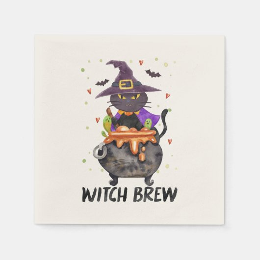 Hexenbrauen - Katzentrage Serviette (Vorderseite)