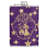 Hexenbrauen Lila und Gold Flachmann (Vorderseite)