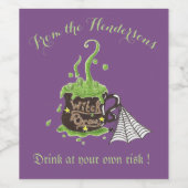 Hexenbrauen modernes, lila personalisiertes Weinet Weinetikett (Einzelnes Label)