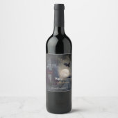 Hexenbrauen Spuk Halloween-Schwarzkatze Weinetikett (Vorderseite)