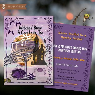 Hexenbrauen und Cocktails zu Halloween Einladung
