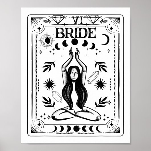Hexenbraut-Coven-Tarot Celestial Gothic Junggesell Poster (Vorne)