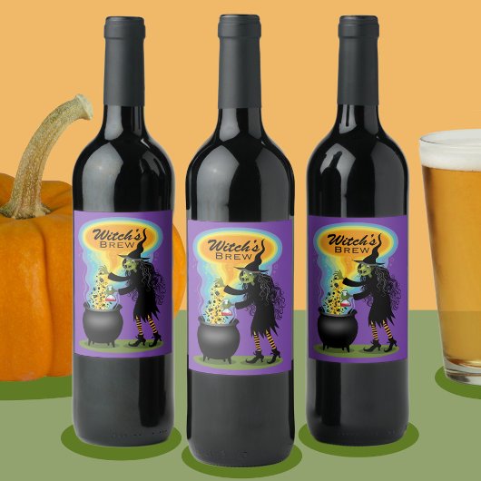 Hexenbrautrank in Cauldron Weinetikett