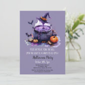 Hexenbrew-Trick oder Treat Pumpkins-Halloween-Part Einladung (Stehend Vorderseite)