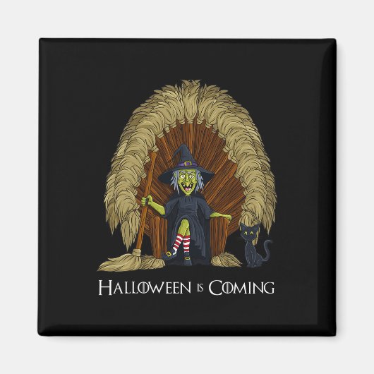 Hexenbrooms Throne Fun Halloween Girls Kinder Magnet (Vorne)