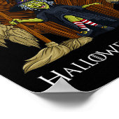 Hexenbrooms Throne Fun Halloween Girls Kinder Poster (Ecke)