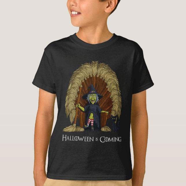 Hexenbrooms Throne Fun Halloween Girls Kinder T-Shirt (Vorderseite)