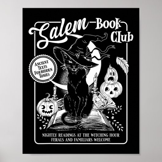 Hexenbuch-Club Booklet Retro Halloween Black Cat Poster (Vorne)