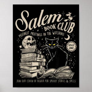 Hexenbuchclub Grusel-Halloween schwarze Katze Grus Poster