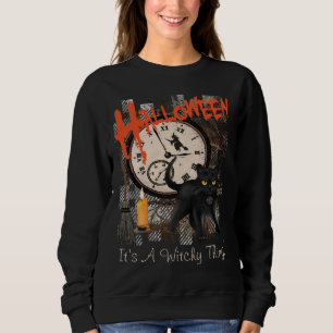 HEXENcat-FRAUEN HALLOWEENS SCHWARZER Sweatshirt