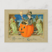 Hexendemon-Kürbislaterne Devil Postkarte (Vorderseite)