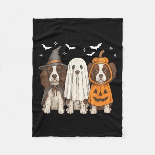 Hexendeutscher Springer Spaniel Halloween Springer Fleecedecke (Vorderseite)