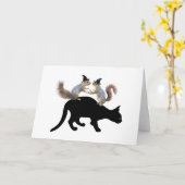 Hexeneichhörnchen auf der Black Cat Card Karte (Gelbe Blume)