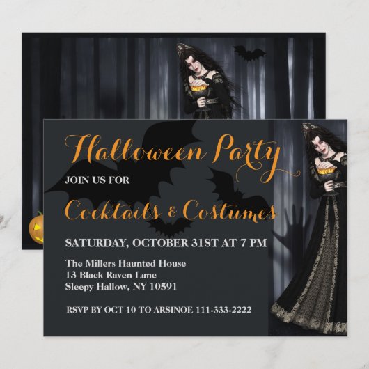 Hexeneinladung Einladung (Vorne/Hinten)