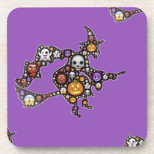 Hexenemoji Getränkeuntersetzer (Vorderseite)