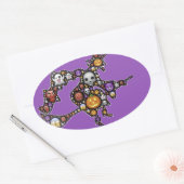 Hexenemoji Ovaler Aufkleber (Umschlag)