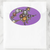 Hexenemoji Ovaler Aufkleber (Tasche)